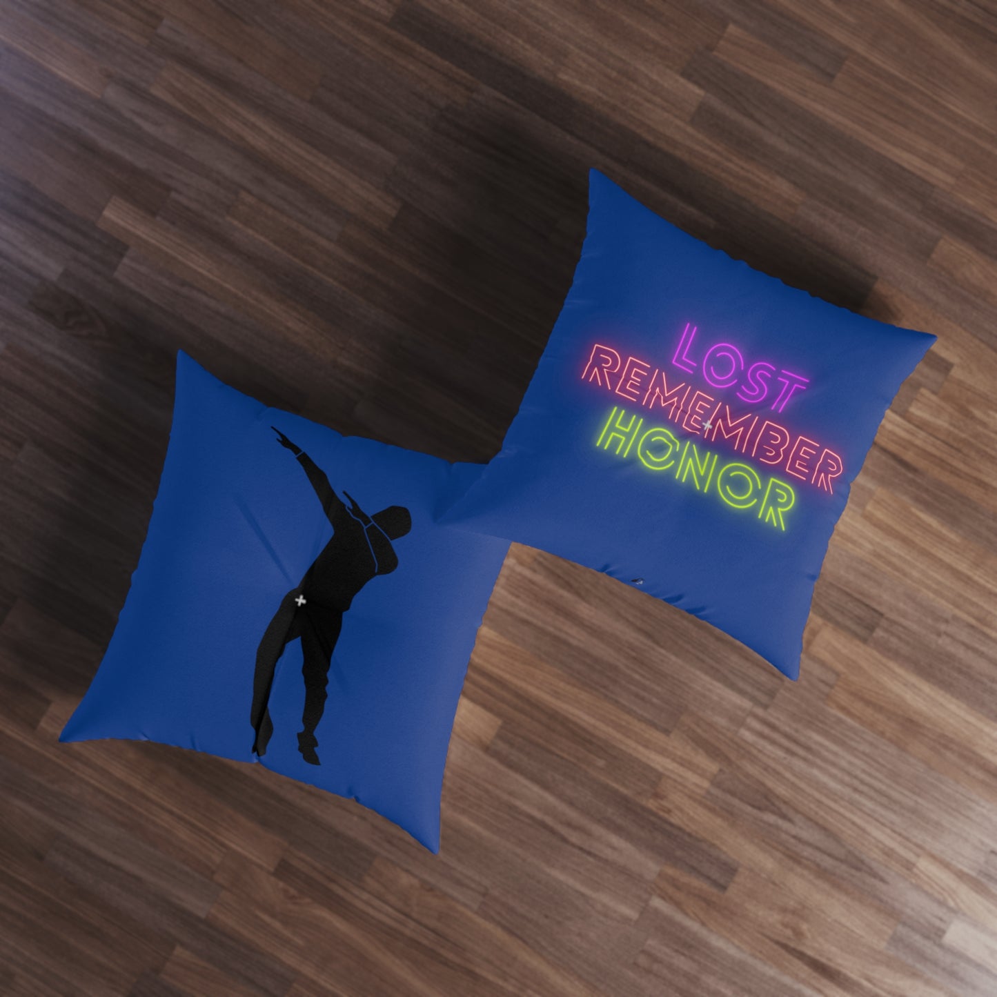 Tufted Floor Pillow, Square: Dance Dark Blue
