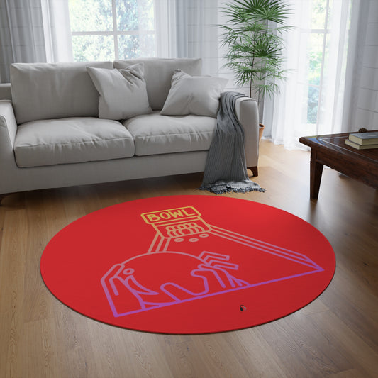 Round Rug: Bowling Red