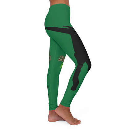 Women's Spandex Leggings: Dance Dark Green