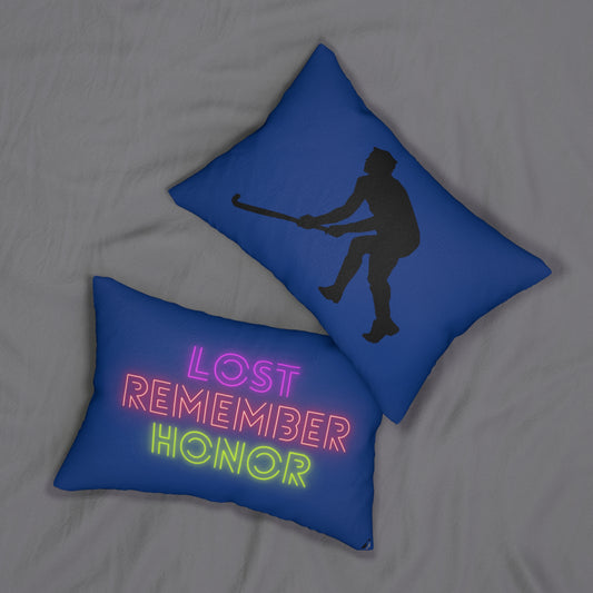 Spun Polyester Lumbar Pillow: Hockey Dark Blue