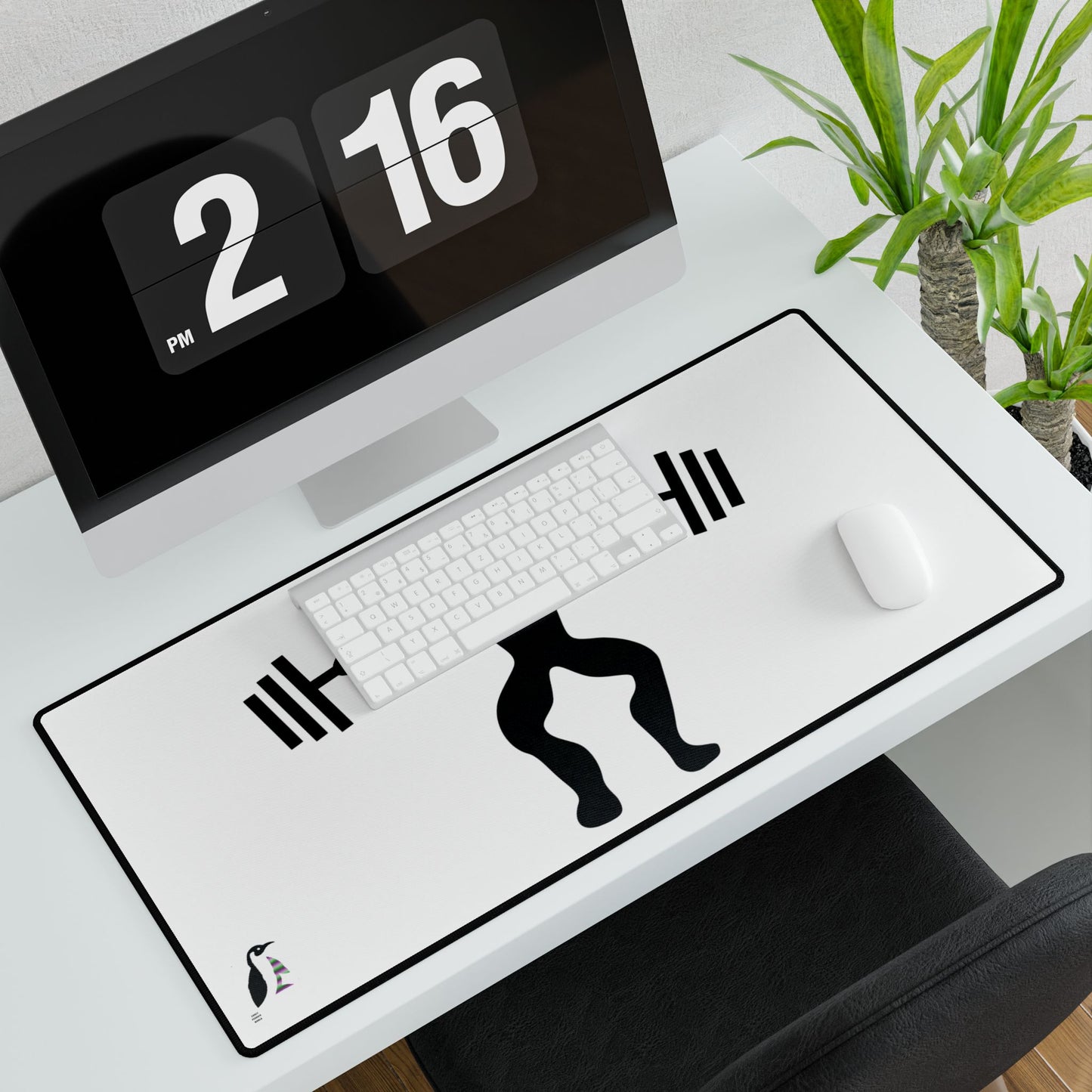 Desk Mats: Weightlifting White