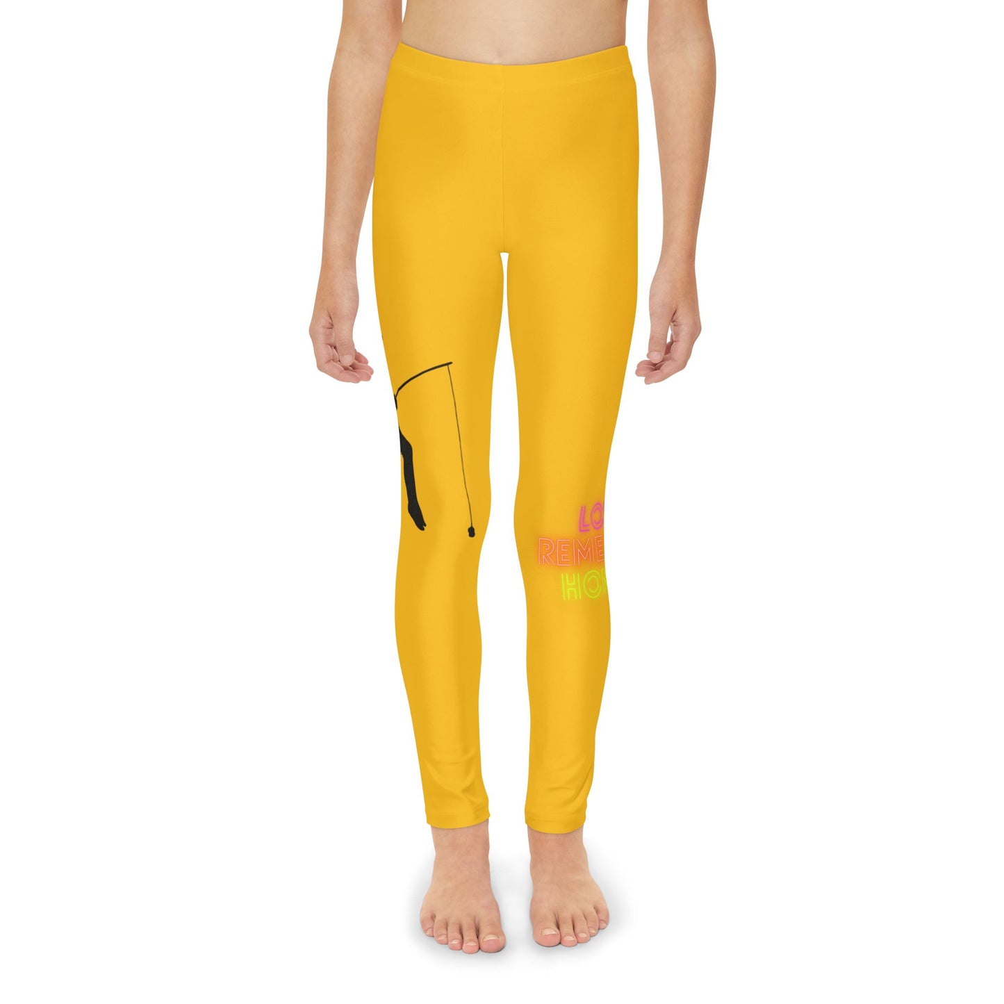 Youth Full-Length Leggings: Fishing Yellow