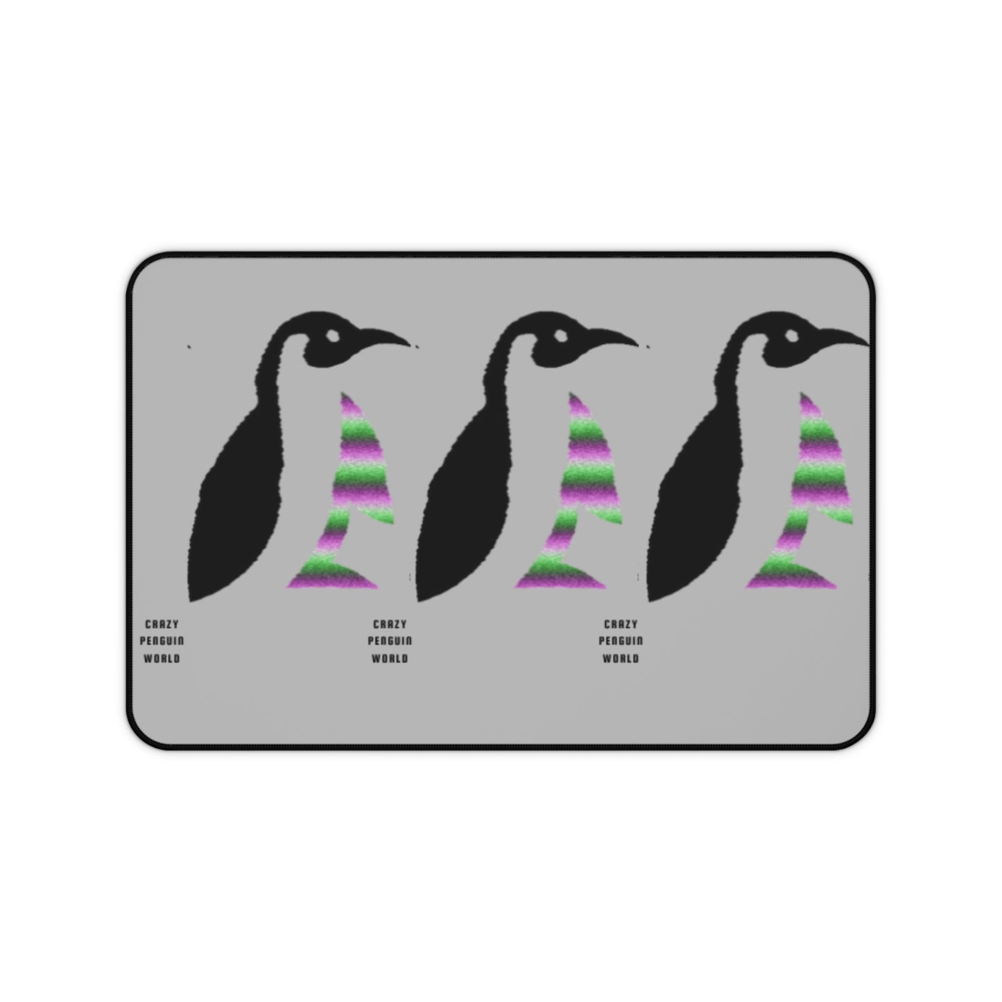 Desk Mat: Crazy Penguin World Logo Lite Grey