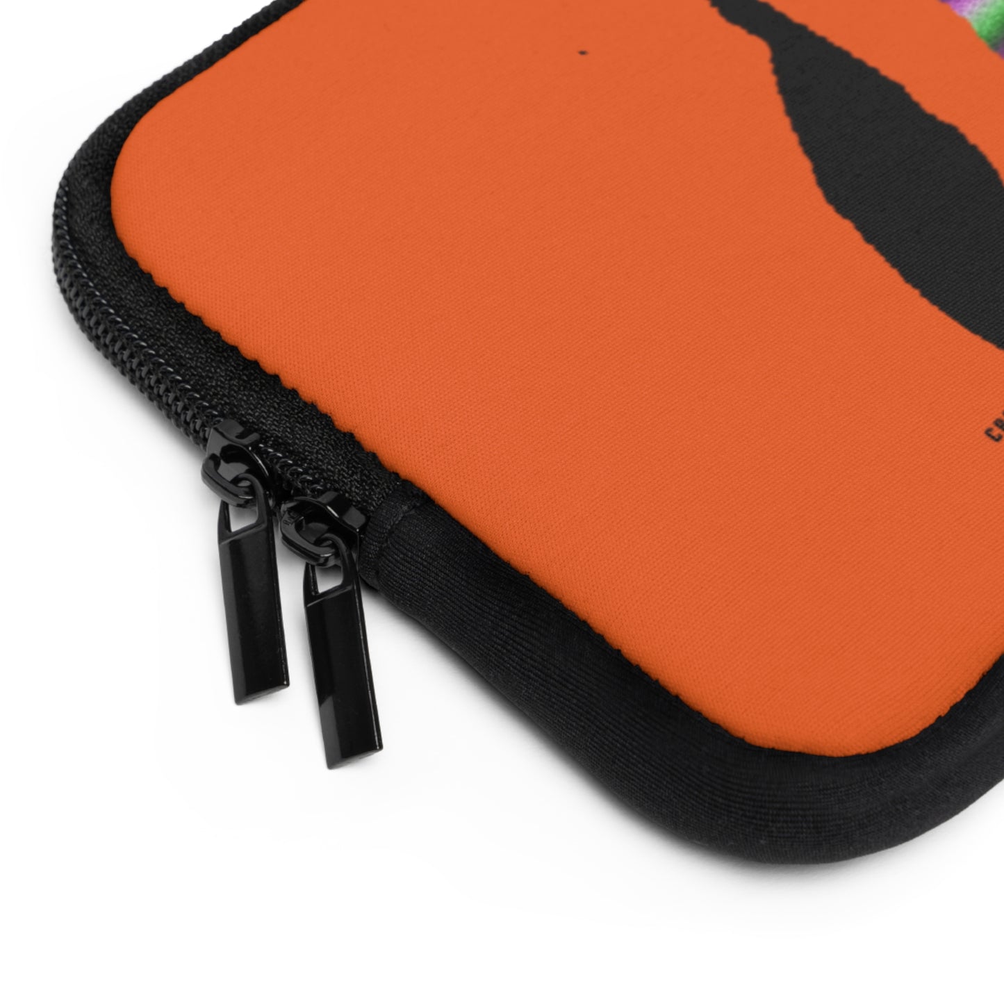 Laptop Sleeve: Crazy Penguin World Logo Orange