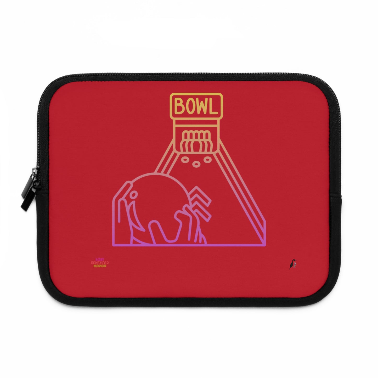 Laptop Sleeve: Bowling Dark Red