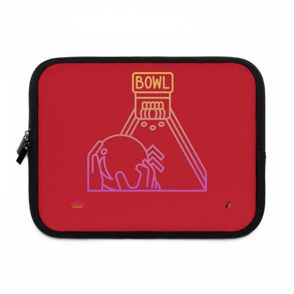 Laptop Sleeve: Bowling Dark Red