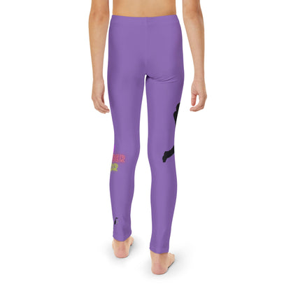 Youth Full-Length Leggings: Baseball Lite Purple