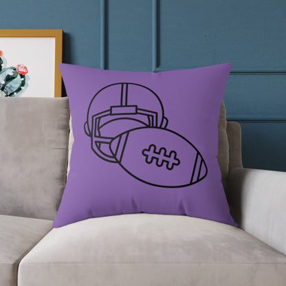 Spun Polyester Pillow: Football Lite Purple