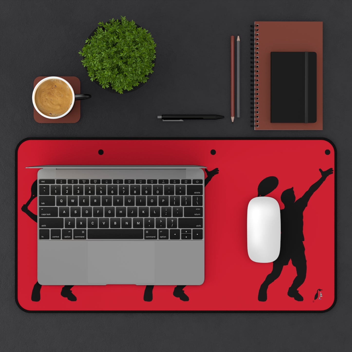 Desk Mat: Tennis Dark Red