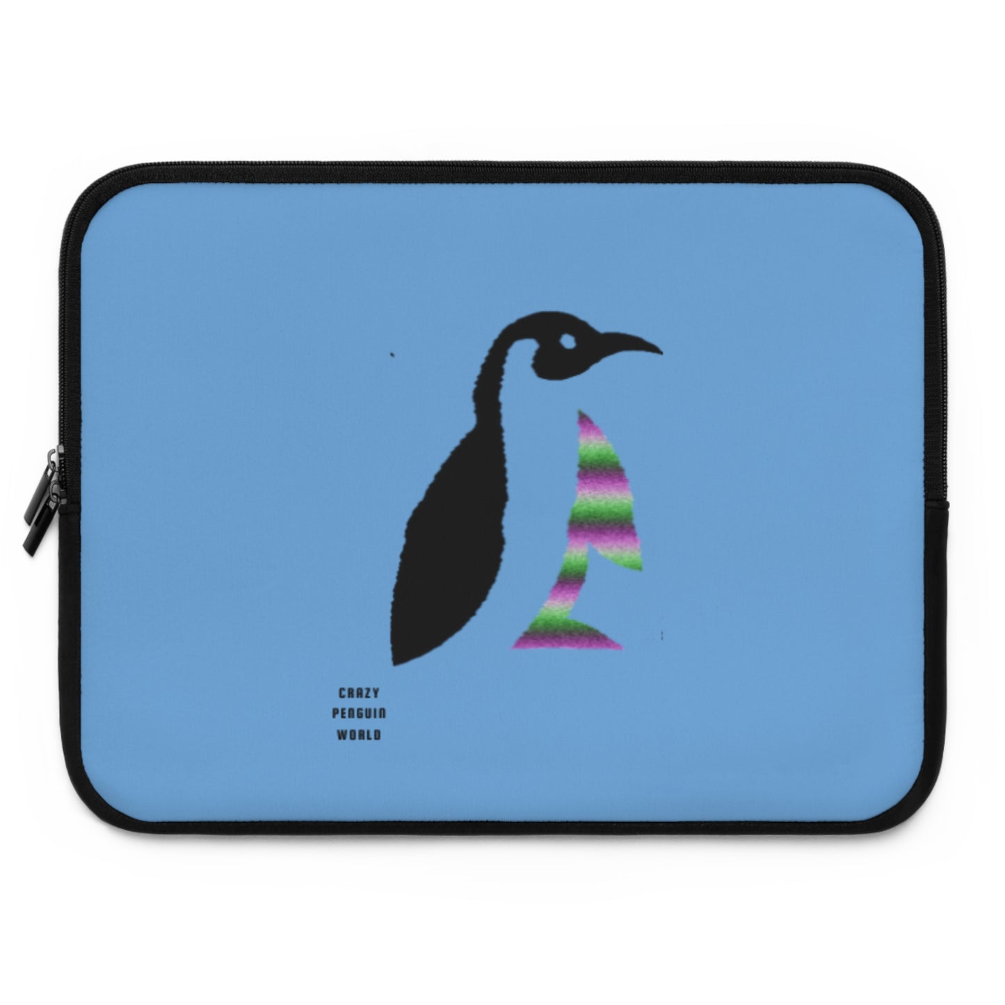 Laptop Sleeve: Crazy Penguin World Logo Lite Blue