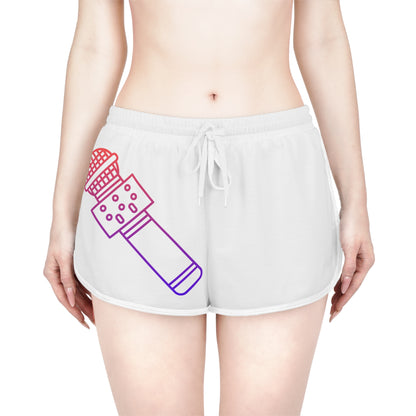 Women's Relaxed Shorts: Music White