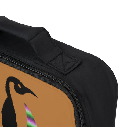 Lunch Bag: Crazy Penguin World Logo Lite Brown