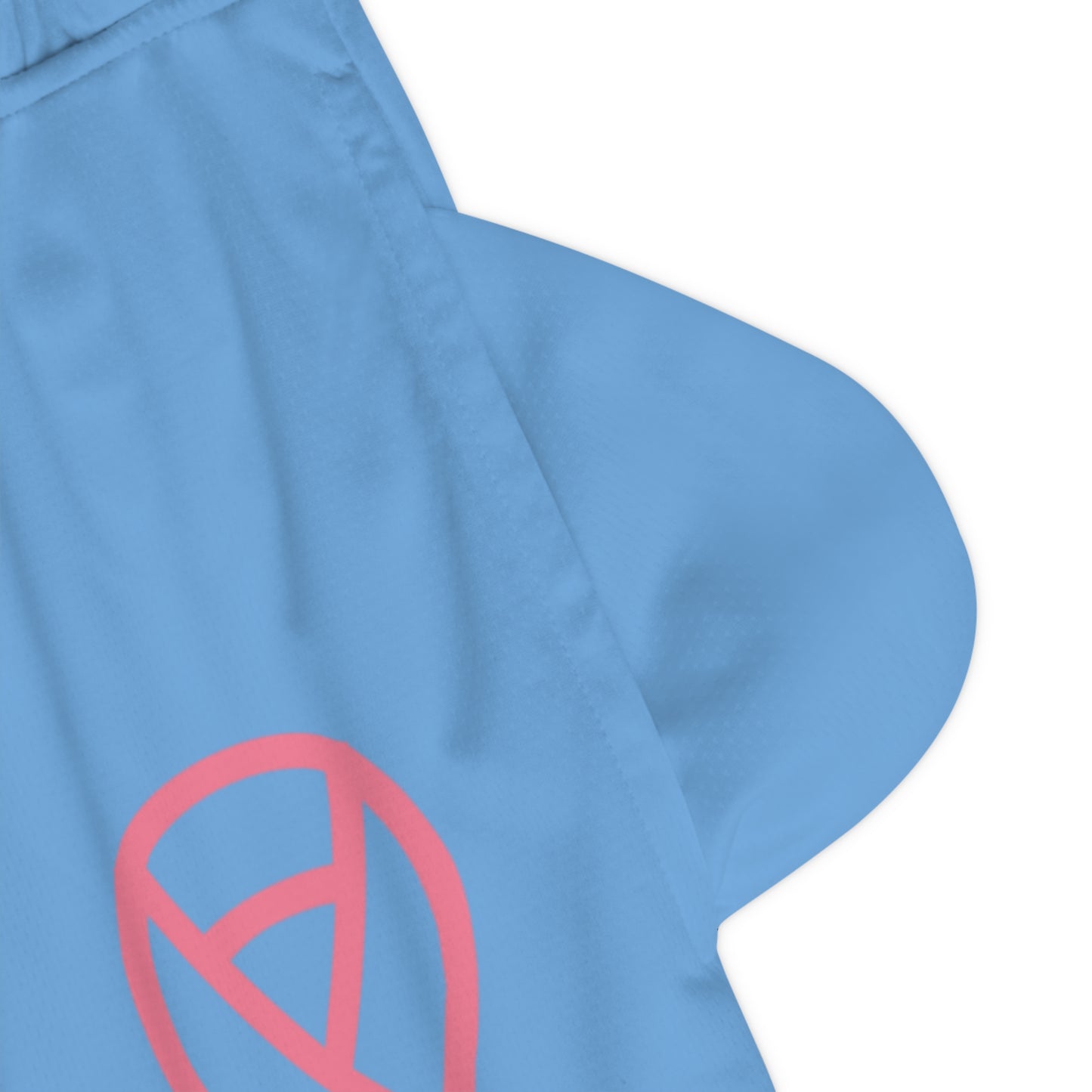 Basketball Rib Shorts: Fight Cancer Lite Blue