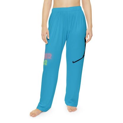 Women's Pajama Pants: Hockey Turquoise