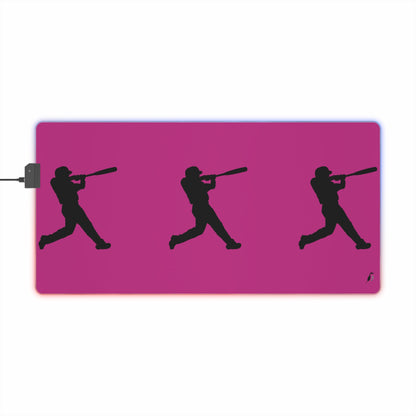 LED Gaming Mouse Pad: Baseball Pink