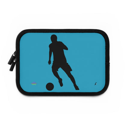 Laptop Sleeve: Soccer Turquoise