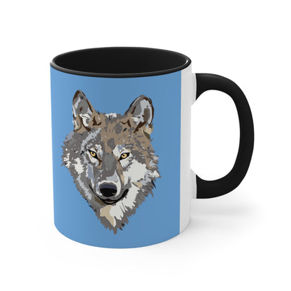 Accent Coffee Mug, 11oz: Wolves Lite Blue