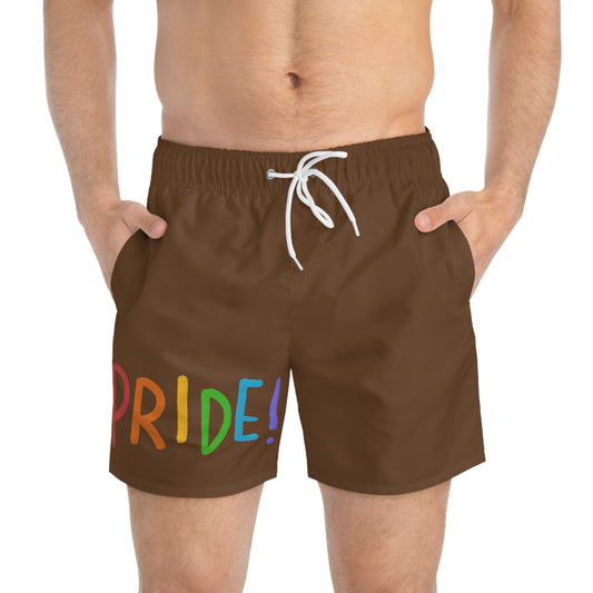 Swim Trunks: LGBTQ Pride Brown