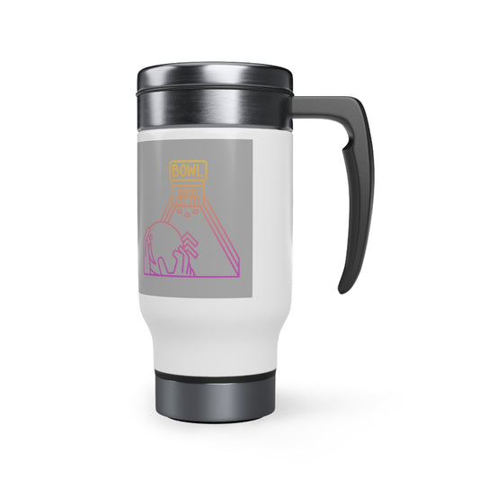 Stainless Steel Travel Mug with Handle, 14oz: Bowling Lite Grey