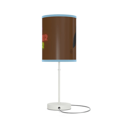 Lamp on a Stand, US|CA plug: Crazy Penguin World Logo Brown