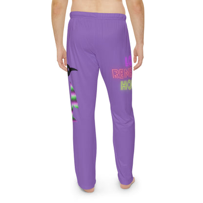 Men's Pajama Pants: Crazy Penguin World Logo Lite Purple