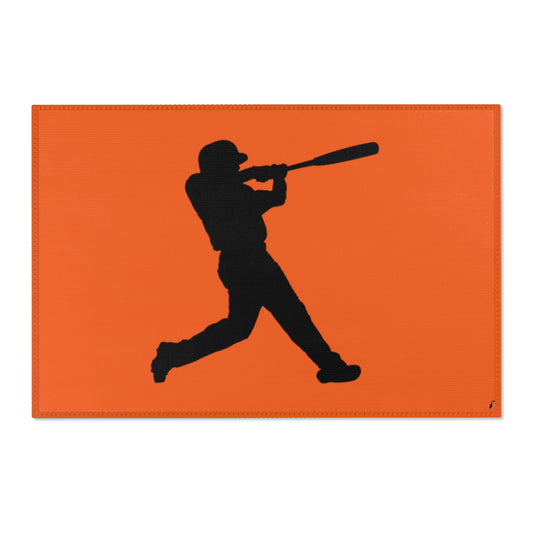 Area Rug (Rectangle): Baseball Orange