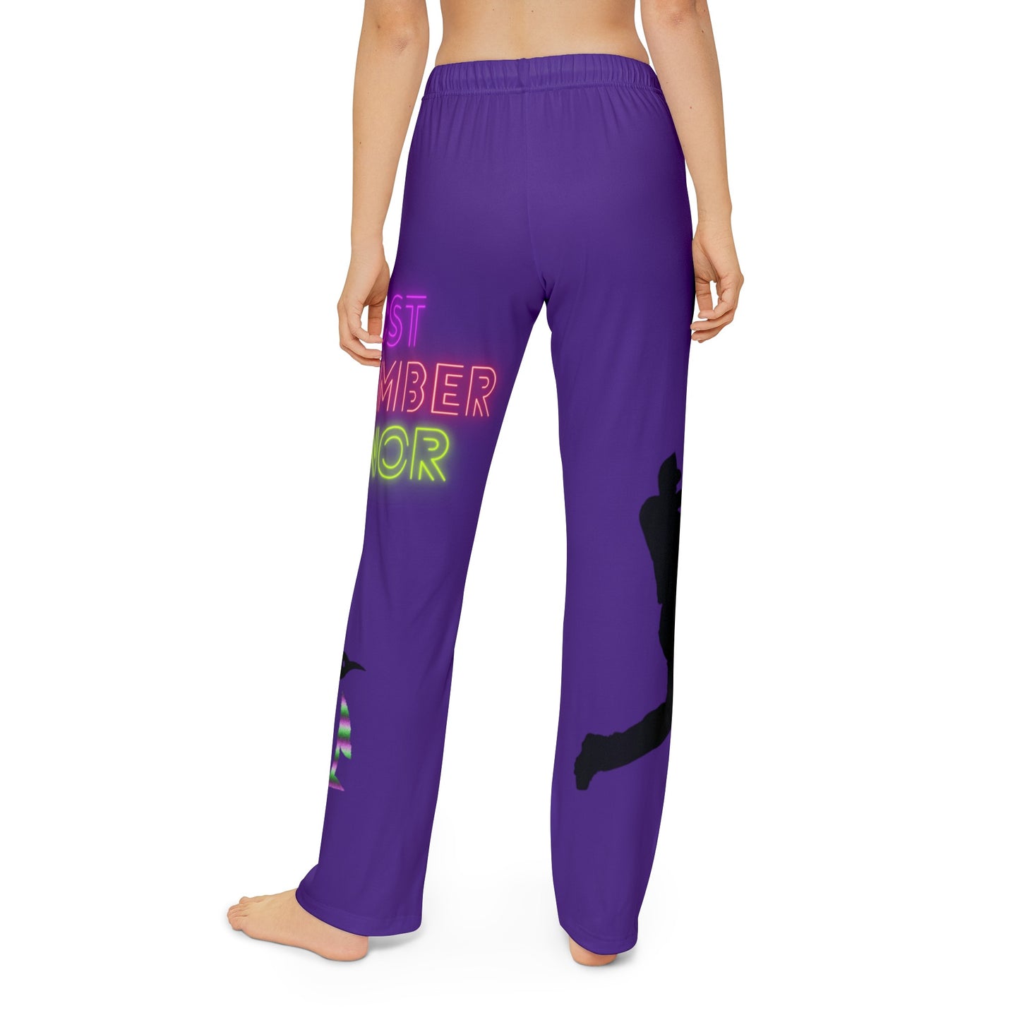 Kids Pajama Pants: Baseball Purple