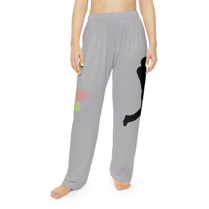 Pambabaeng Pajama Pants: Baseball Lite Gray 