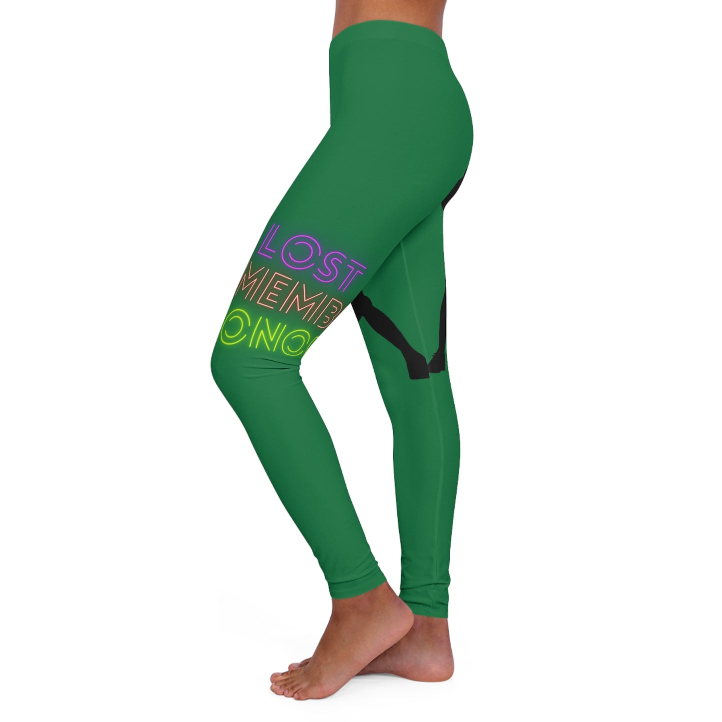 Women's Spandex Leggings: Basketball Dark Green