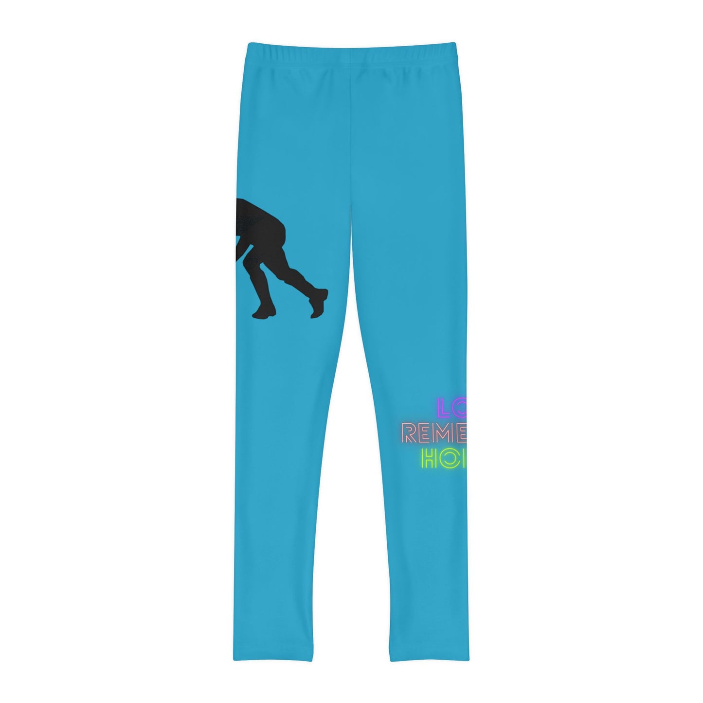 Youth Full-Length Leggings: Hockey Turquoise