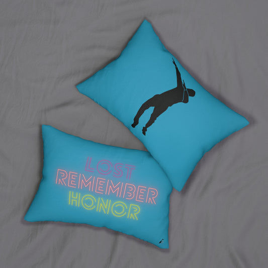 Spun Polyester Lumbar Pillow: Dance Turquoise