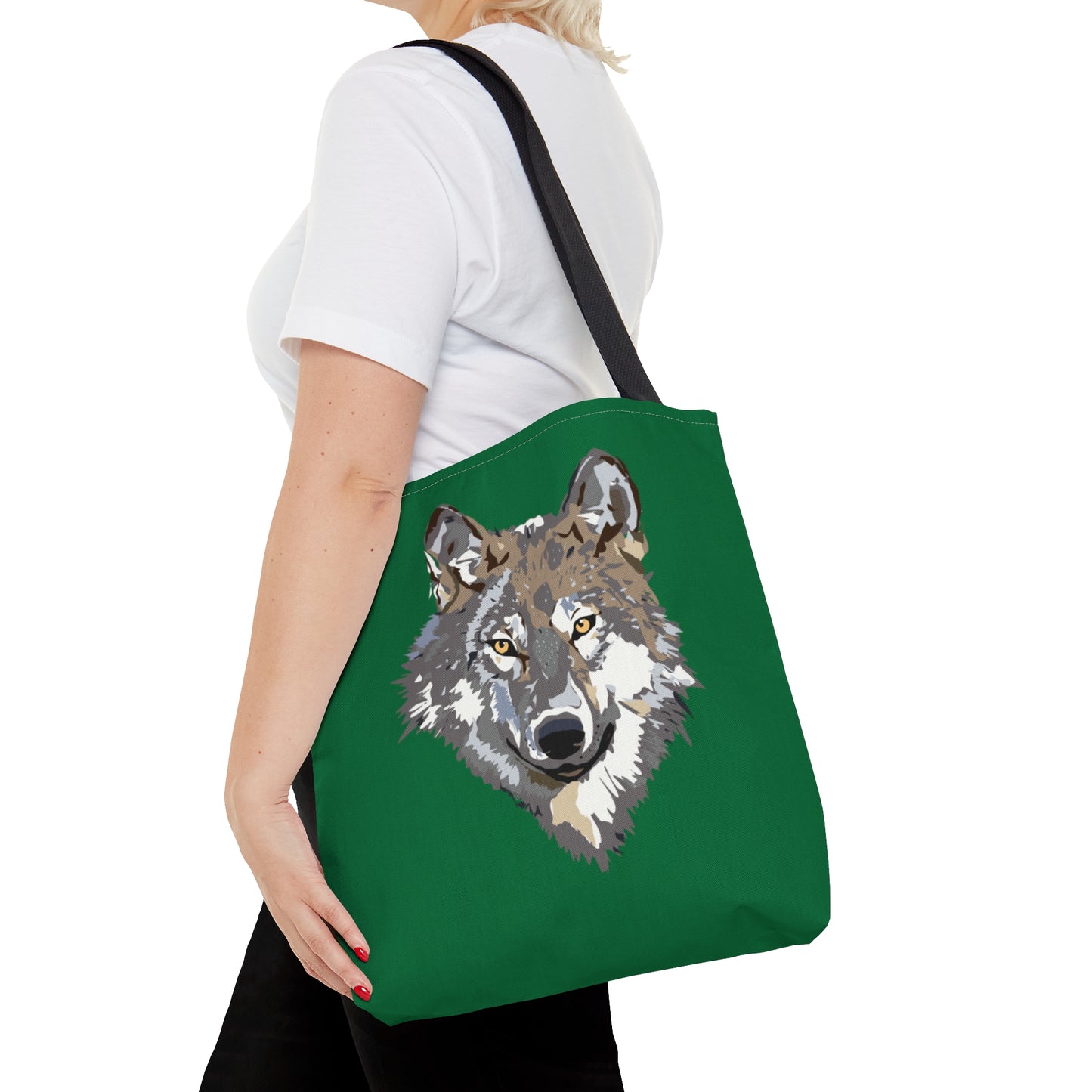 Tote Bag: Wolves Dark Green