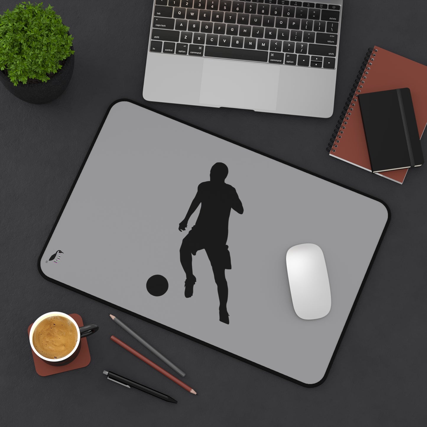 Desk Mat: Soccer Grey