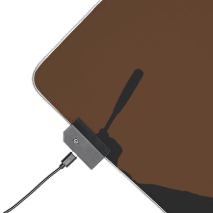 LED Gaming Mouse Pad: Baseball Brown