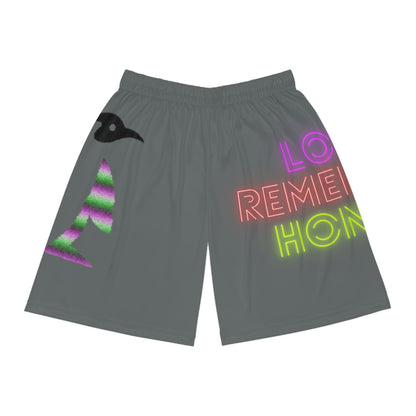 Basketball Shorts: Crazy Penguin World Logo Dark Grey