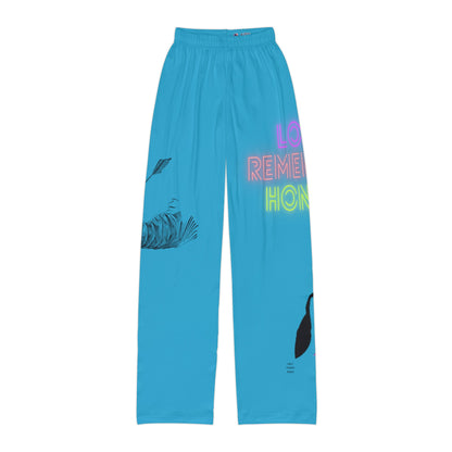 Kids Pajama Pants: Writing Turquoise