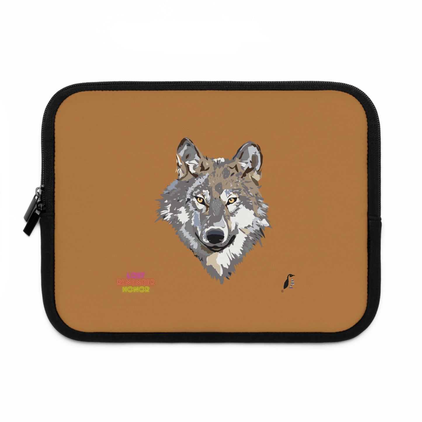 Laptop Sleeve: Wolves Lite Brown