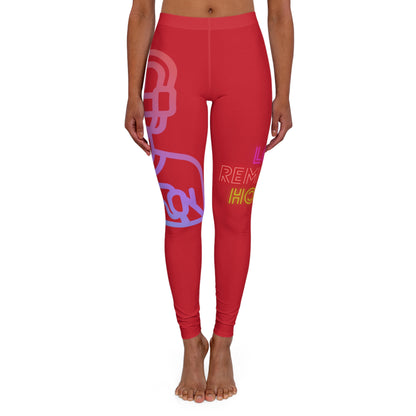 Women's Spandex Leggings: Gaming Dark Red