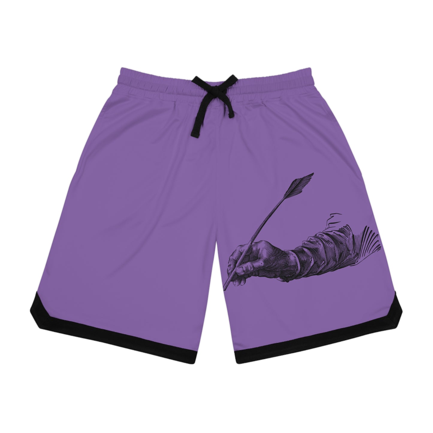 Basketball Rib Shorts: Writing Lite Purple