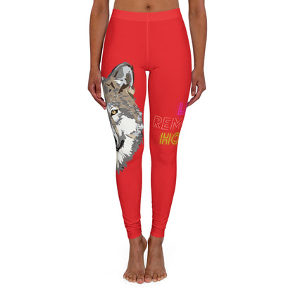 Women's Spandex Leggings: Wolves Red