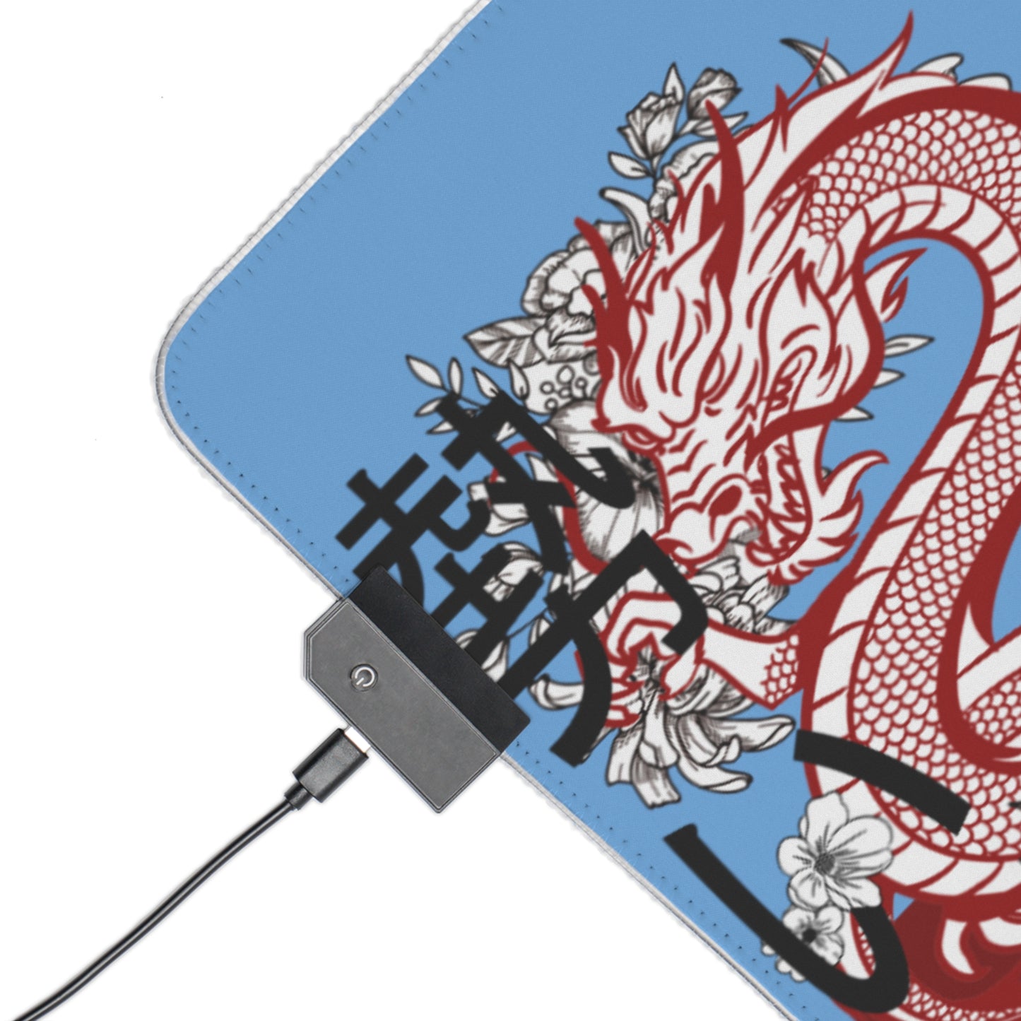 LED Gaming Mouse Pad: Dragons Lite Blue