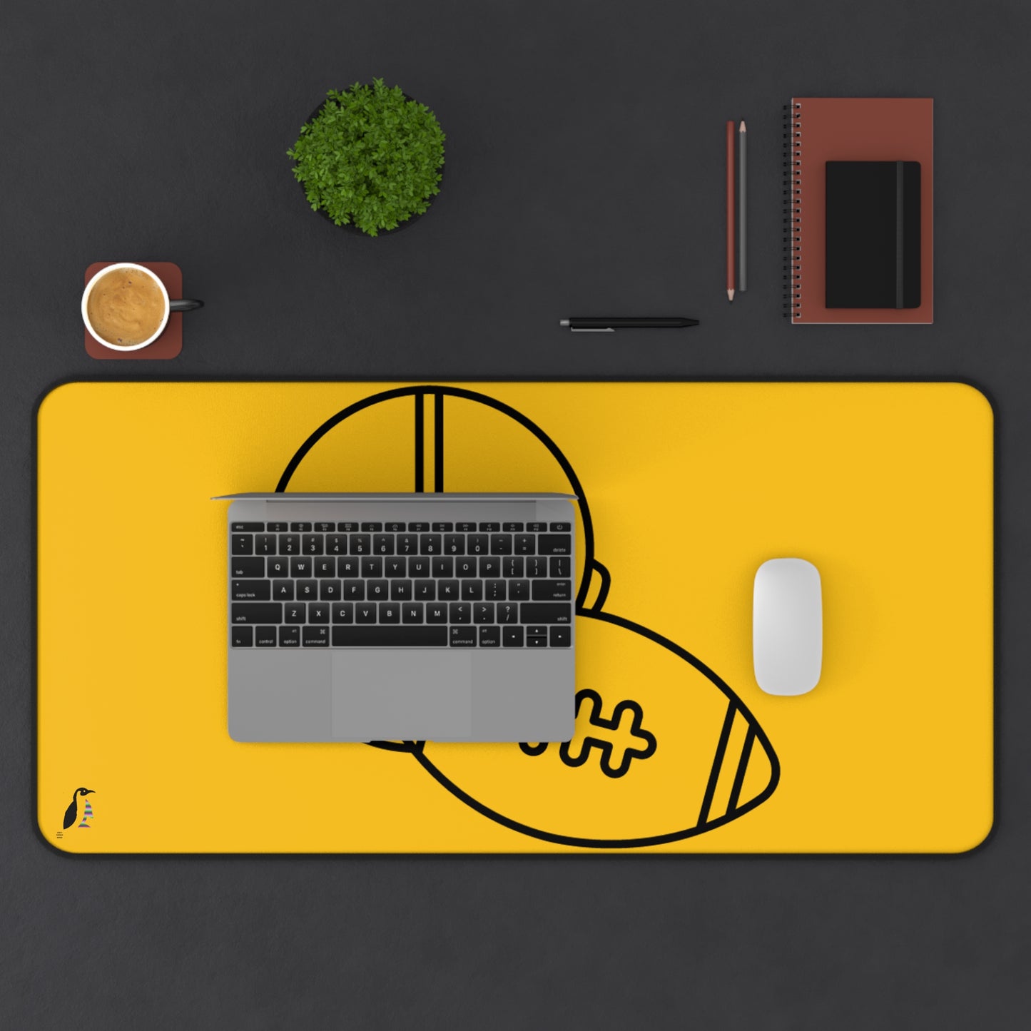 Desk Mat: Football Yellow