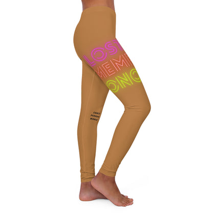 Women's Spandex Leggings: Lost Remember Honor Lite Brown