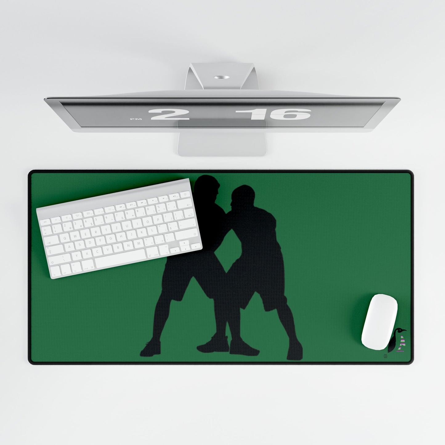 Desk Mats: Basketball Dark Green