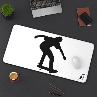 Desk Mat: Skateboarding White