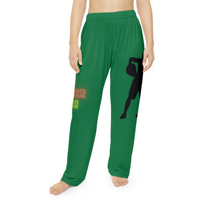 Women's Pajama Pants: Basketball Dark Green