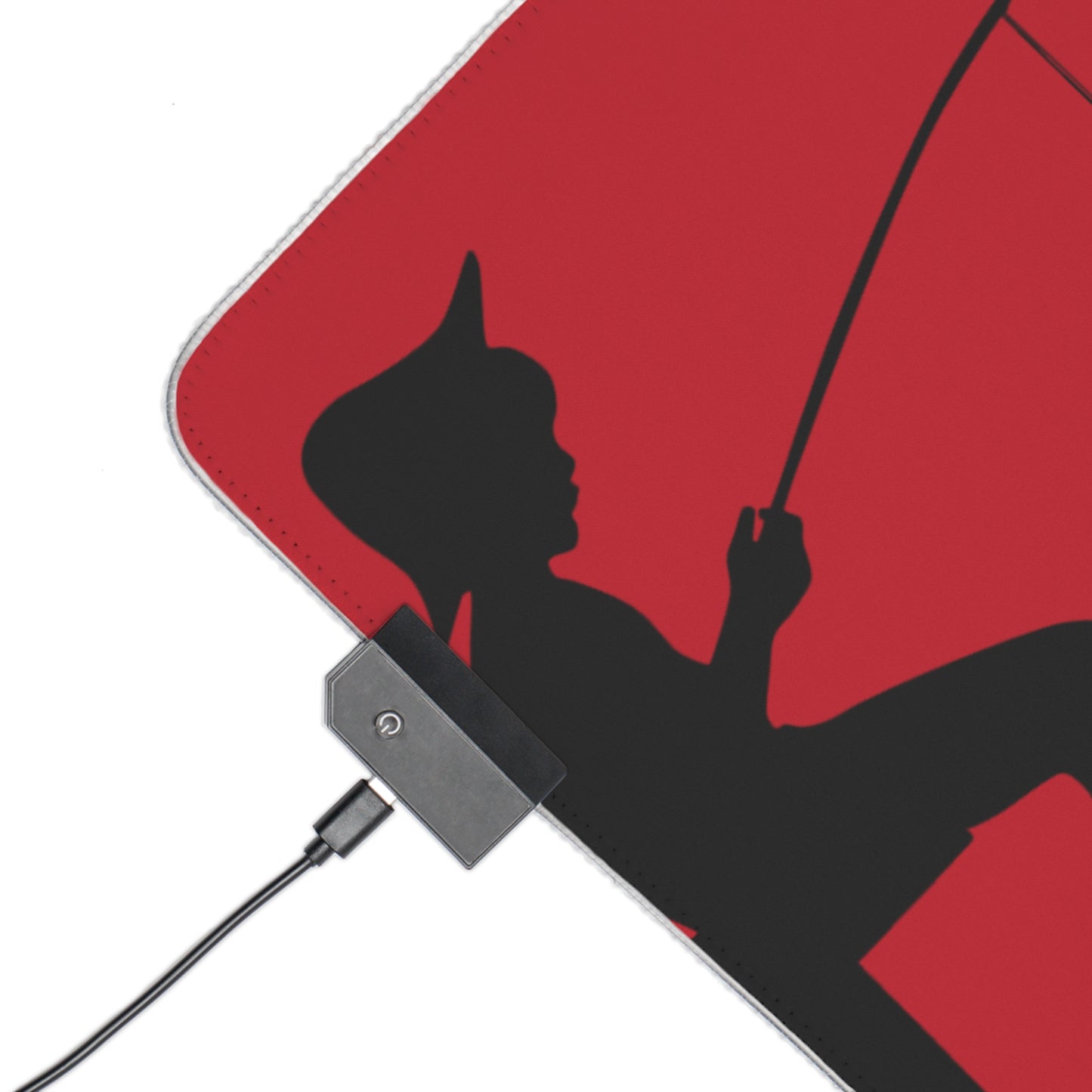 LED Gaming Mouse Pad: Fishing Dark Red