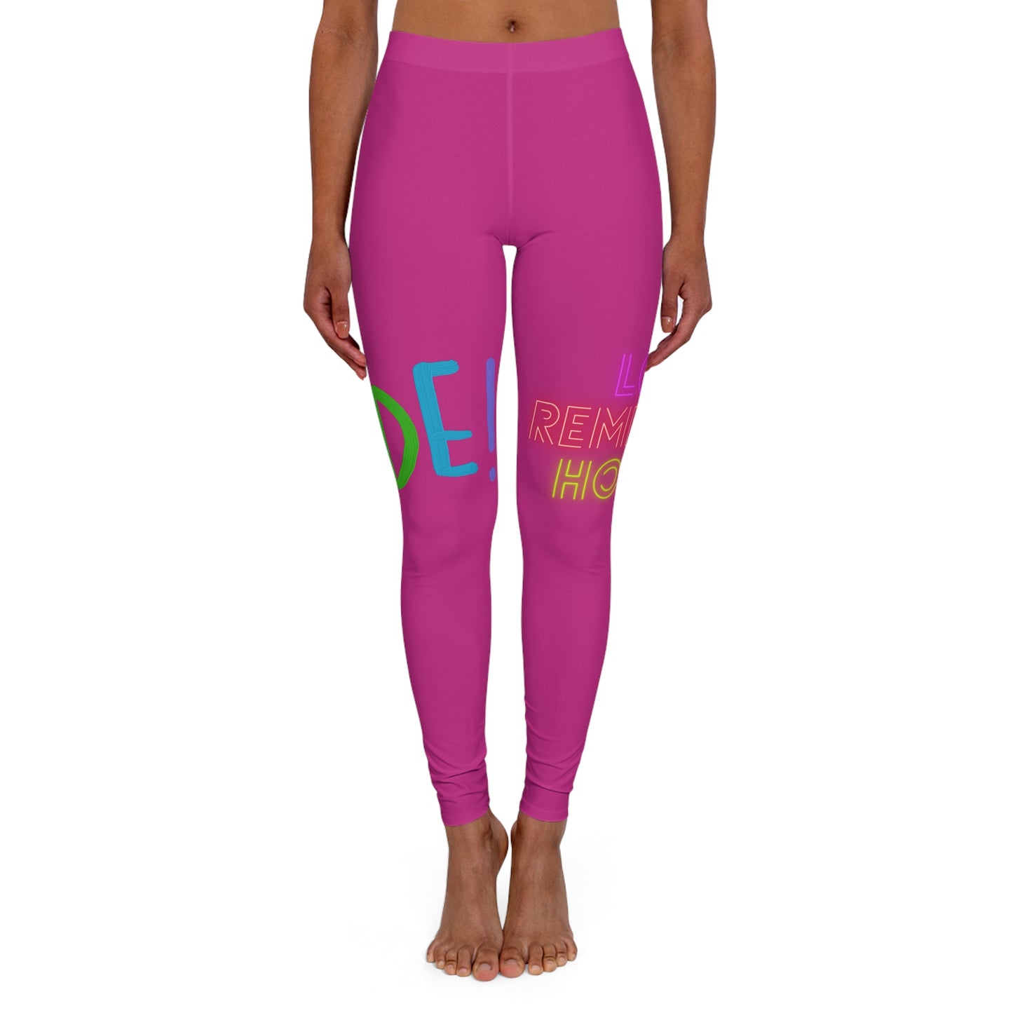 Women's Spandex Leggings: LGBTQ Pride Pink