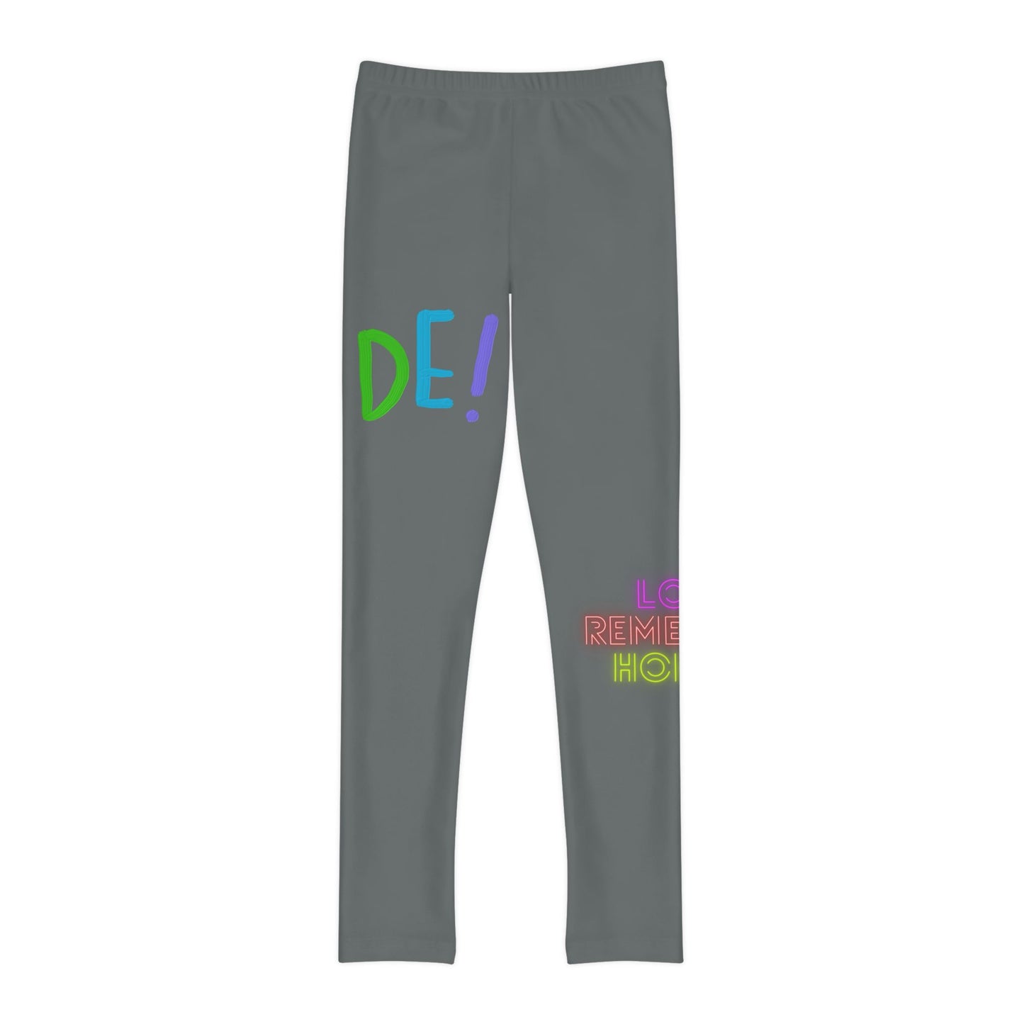 Youth Full-Length Leggings: LGBTQ Pride Dark Grey