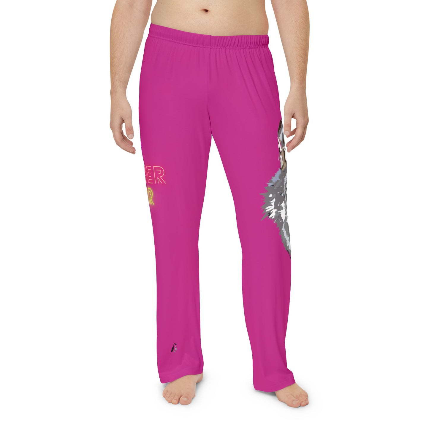 Men's Pajama Pants: Wolves Pink